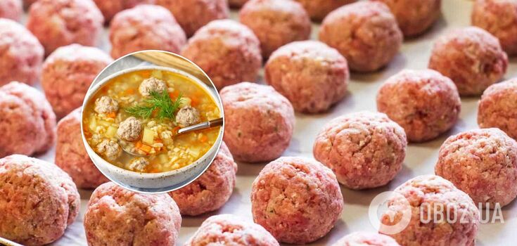 Soup with meatballs – cooking features
