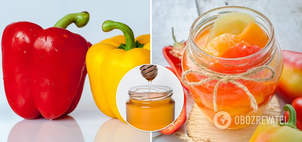 Pickled peppers for the winter with honey