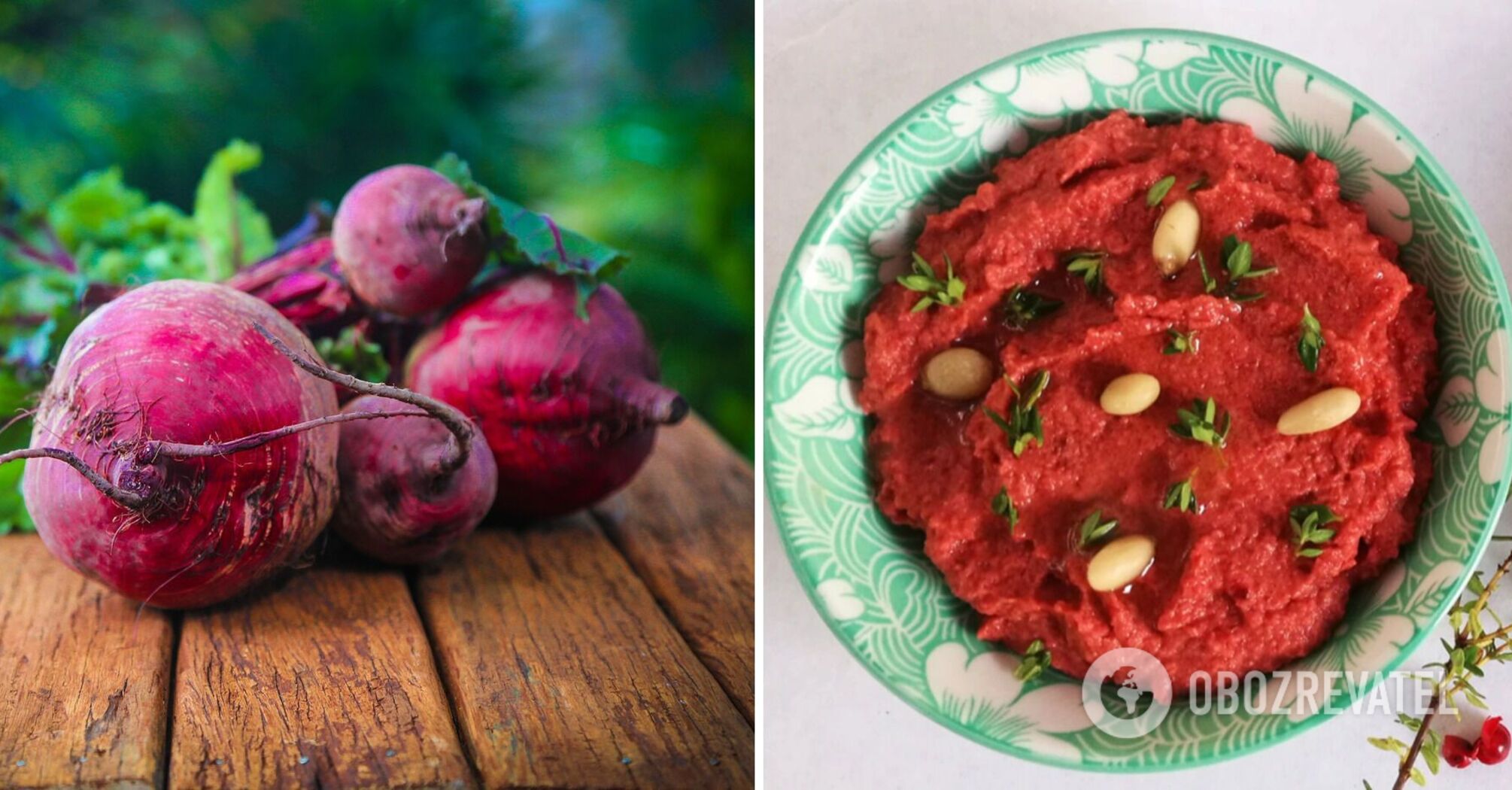 Beet hummus with horseradish