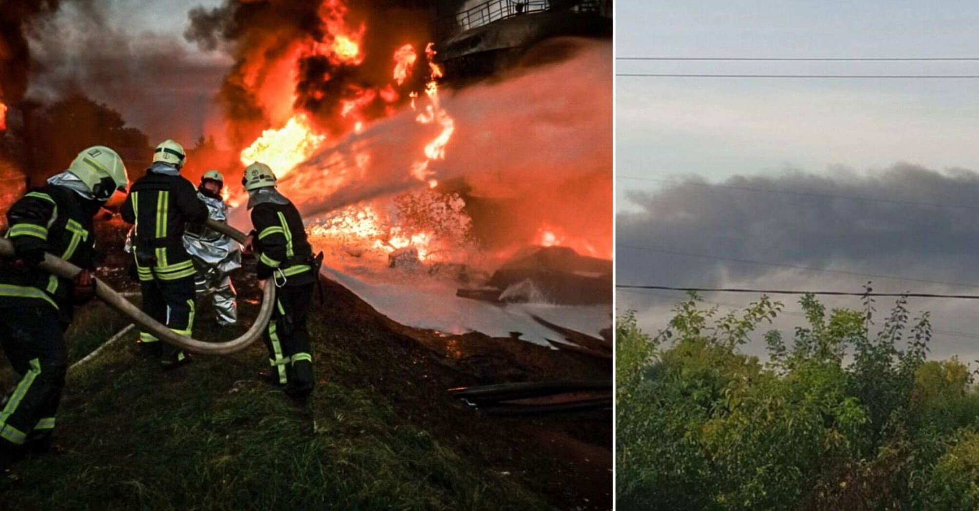 Consequences of Russian combined overnight attack on Ukraine: damage in Kyiv region and fire at industrial facility in Ternopil. Photo