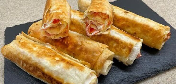 Lazy pita bread tubes: ready in 15 minutes