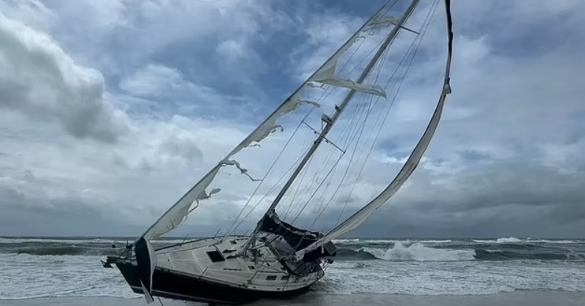 The mystery of the tattered "ghost ship" that washed up on a Florida beach has been solved. Photo