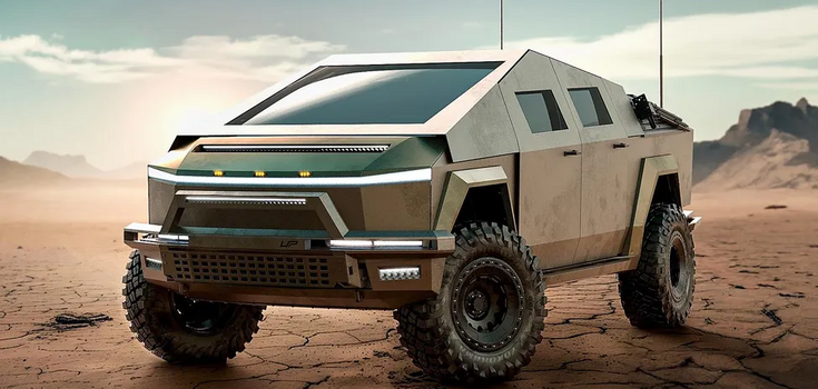 Tesla Cybertruck turned into APC: it can survive even a war with robots. Photo