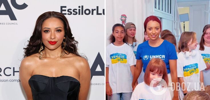 "The Vampire Diaries" star Kat Graham has shown her support for Ukrainian refugee children and shown them a dance she learned with them. Video
