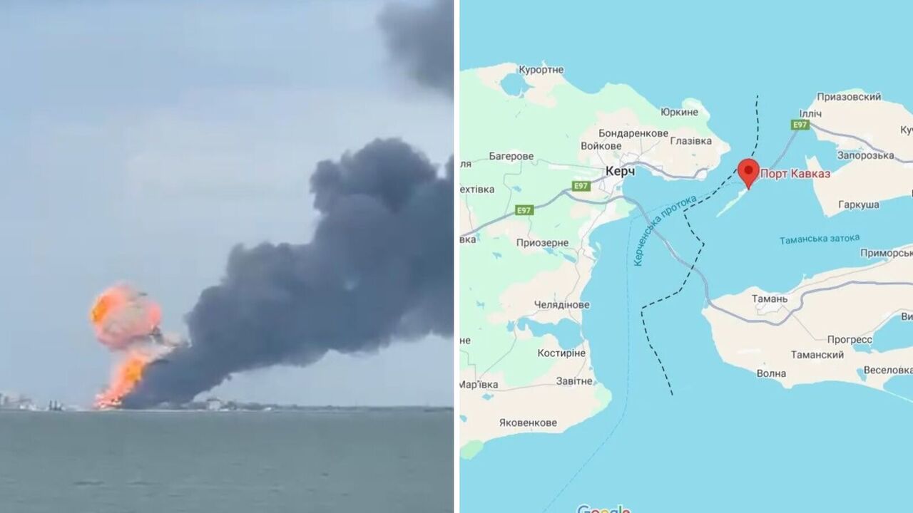 A ferry carrying fuel was hit: a large-scale fire in the "Kavkaz" port in the Kuban. Photos and videos