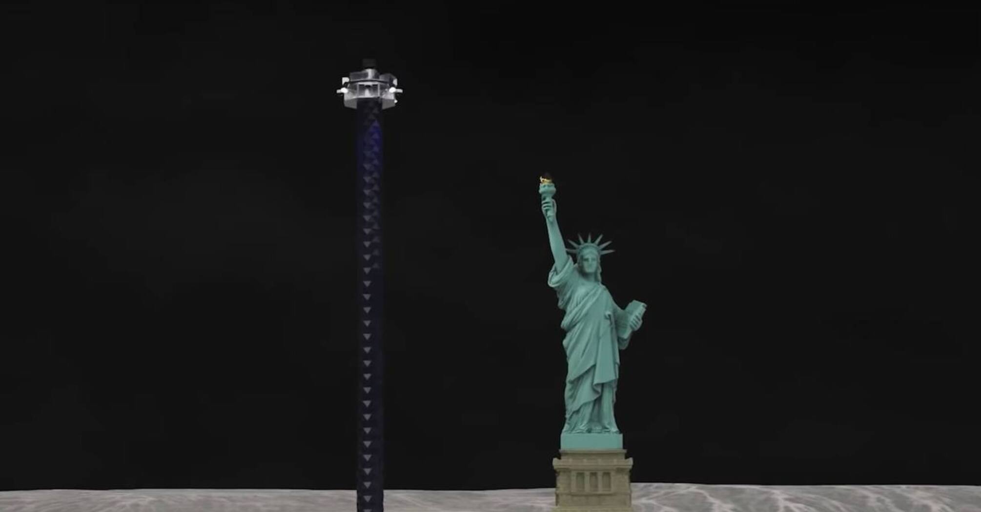 On the Moon they want to build "street lamps": they will be taller than the Statue of Liberty