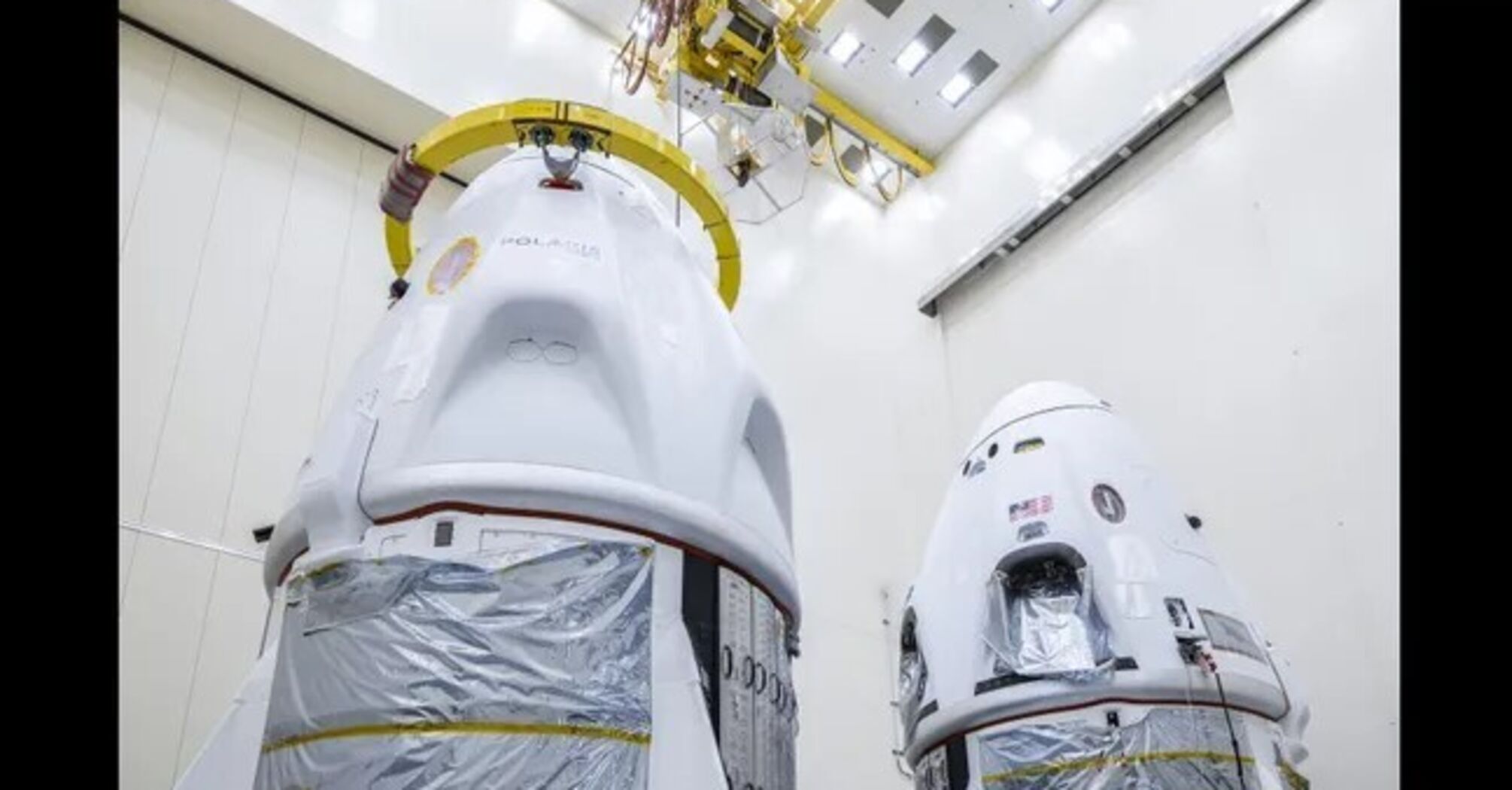 SpaceX has revealed the Crew Dragon capsules for a historic flight around Earth with a private spacewalk. Photo