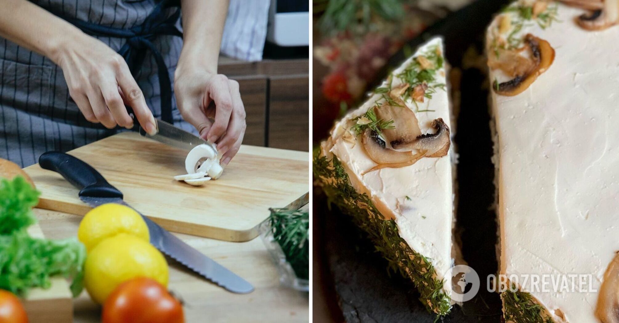 Appetizer cake with chicken and mushrooms: ordinary crackers will do