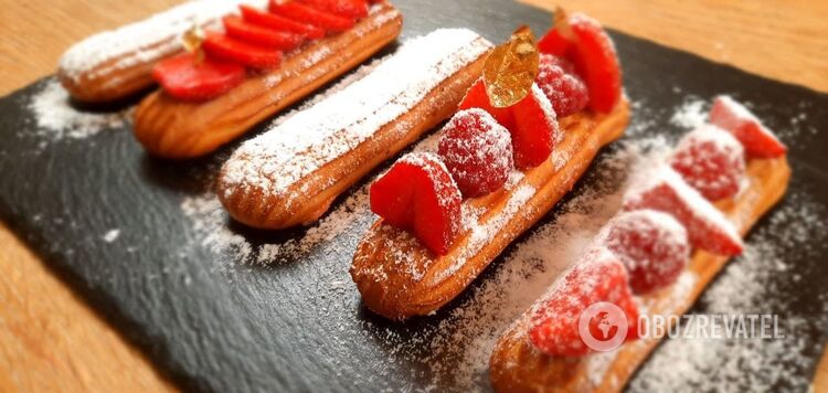 Preparation of eclairs