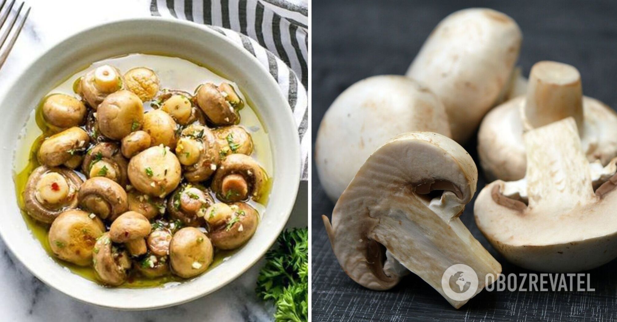 Universal marinade for champignons: the dish can be eaten the next day