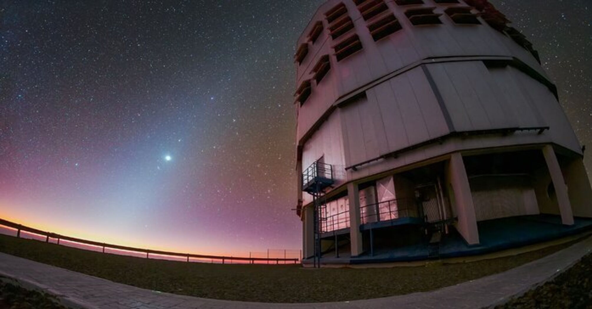 Zodiacal light: a startling glow of interplanetary dust was filmed over an observatory in Chile. Photo
