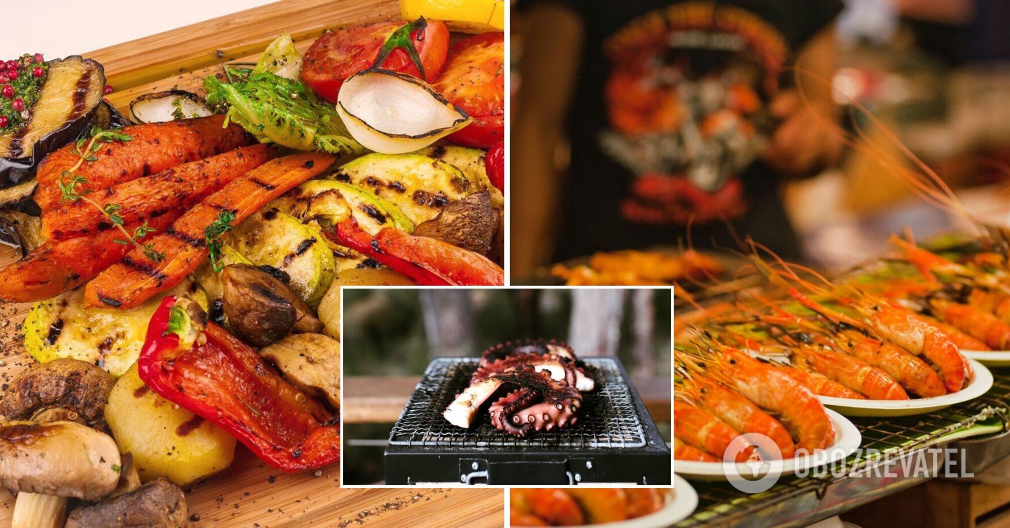 Delicious dishes on the grill