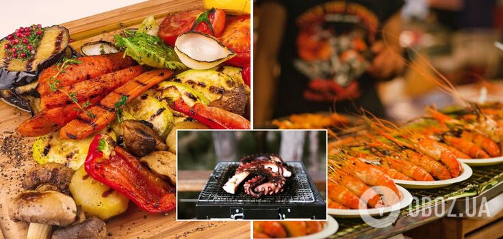 Delicious dishes on the grill