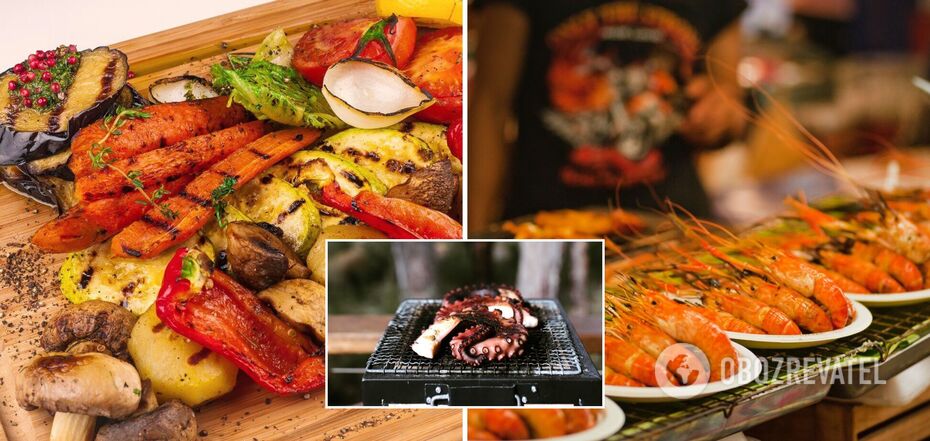 Delicious dishes on the grill