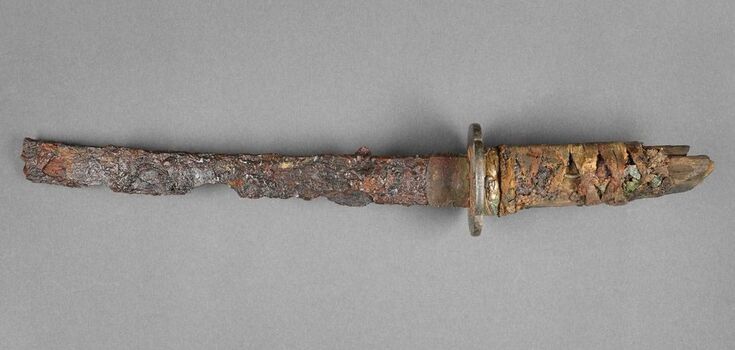 A 17th-century Japanese samurai sword was found among the wreckage of World War II in Germany. Photo