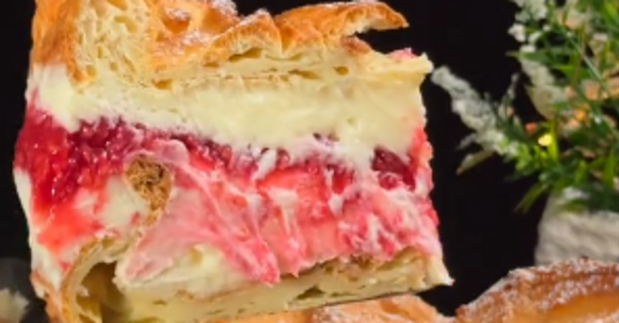 Delicious cake with custard and raspberries: how to make an airy dough