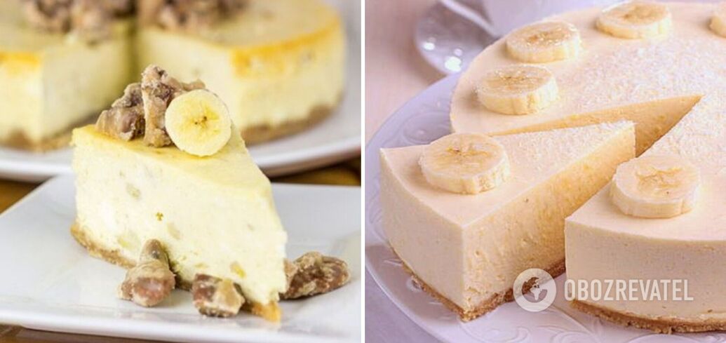 Low-calorie banana cheesecake: how to replace the usual ingredients