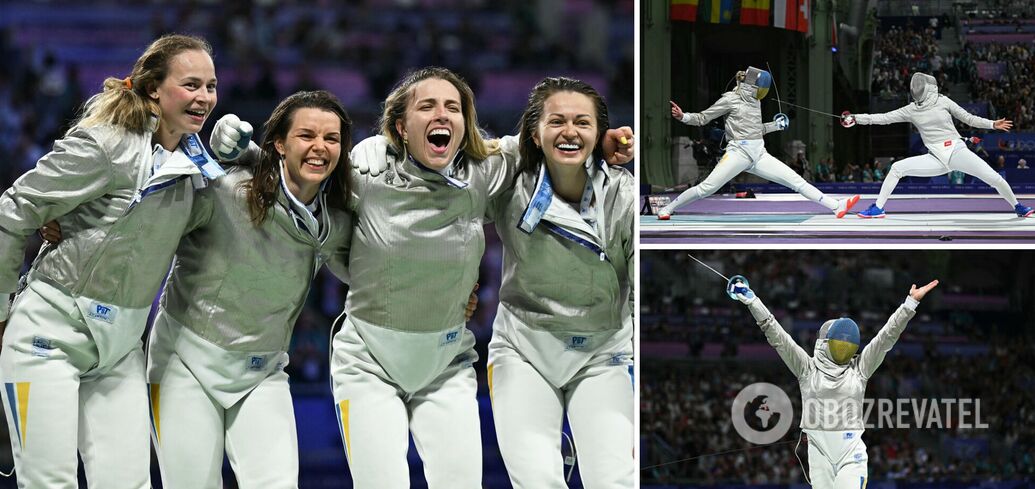 Ukraine won gold or silver at the 2024 Olympics, reaching the final in women's epee. Video