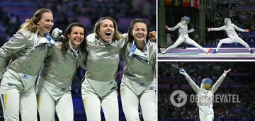 Ukraine won gold or silver at the 2024 Olympics, reaching the final in women's epee. Video