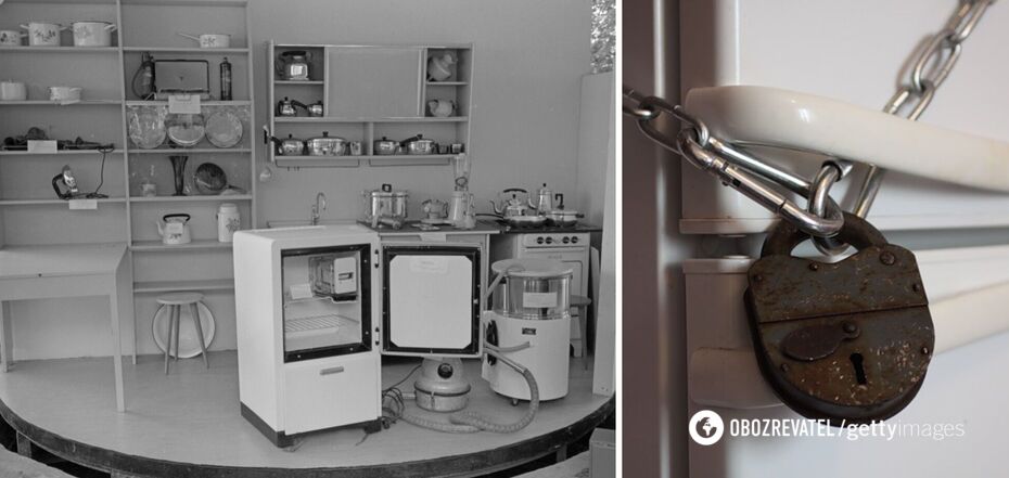 Lodówka ZSRR z zamkiem