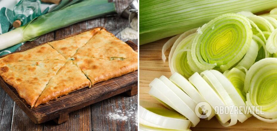 Lazy khachapuri with leeks and cheese