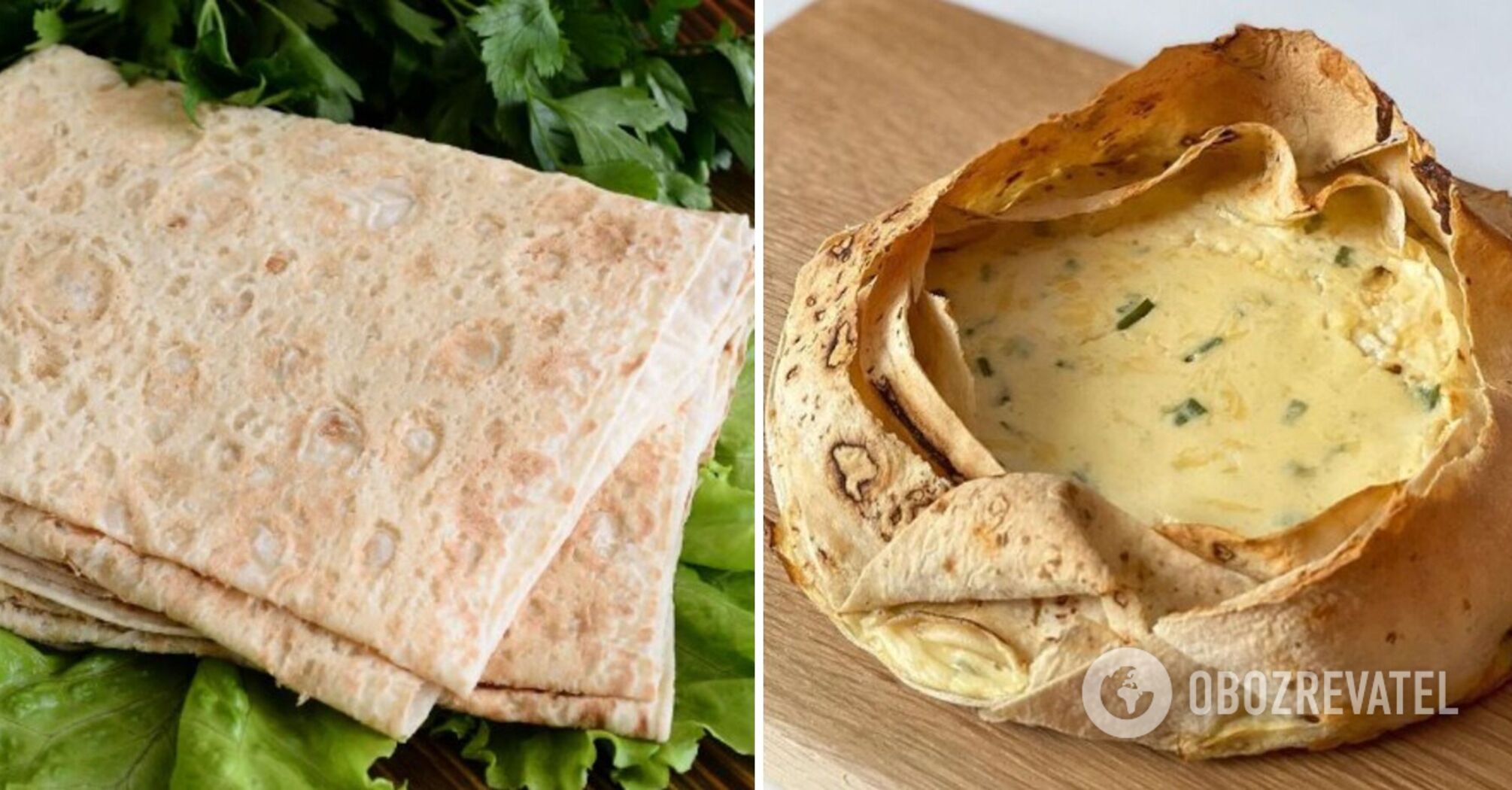 Open pita bread pie with cheese filling: an incredibly tasty breakfast