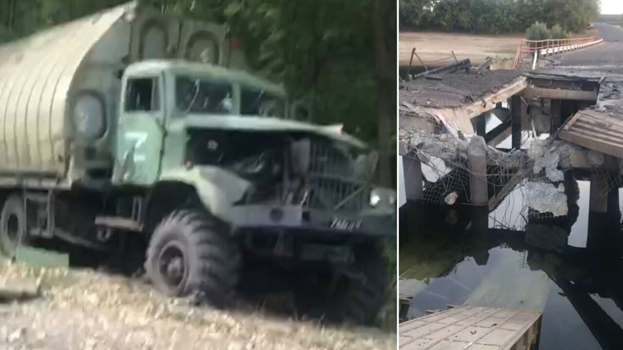 Siły Zbrojne Ukrainy niszczą kolejny rosyjski konwój w obwodzie kurskim wraz z przeprawą pontonową. Zdjęcia i wideo
