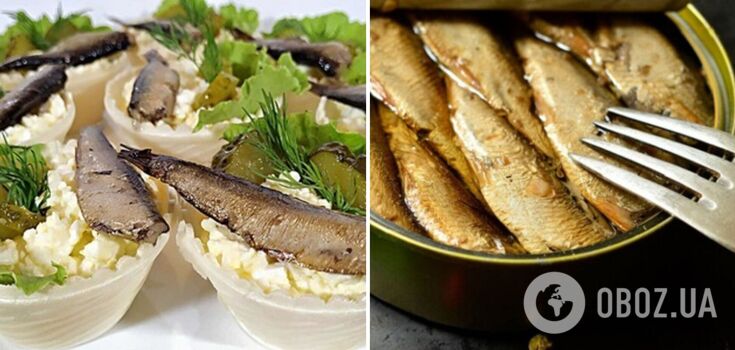 Tartlets with sprats in 20 minutes: a delicious and budget-friendly appetizer