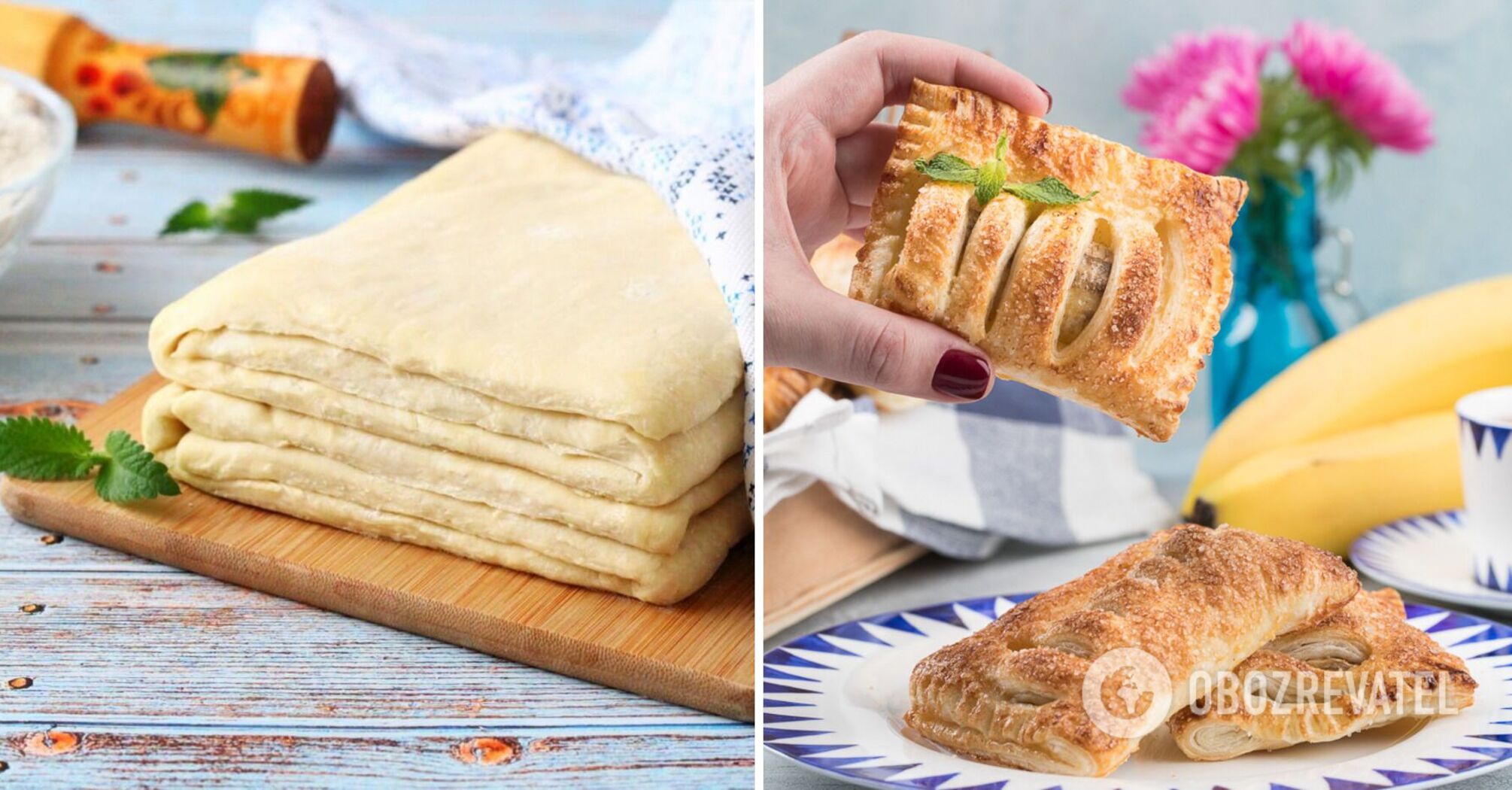 Homemade puffs with banana