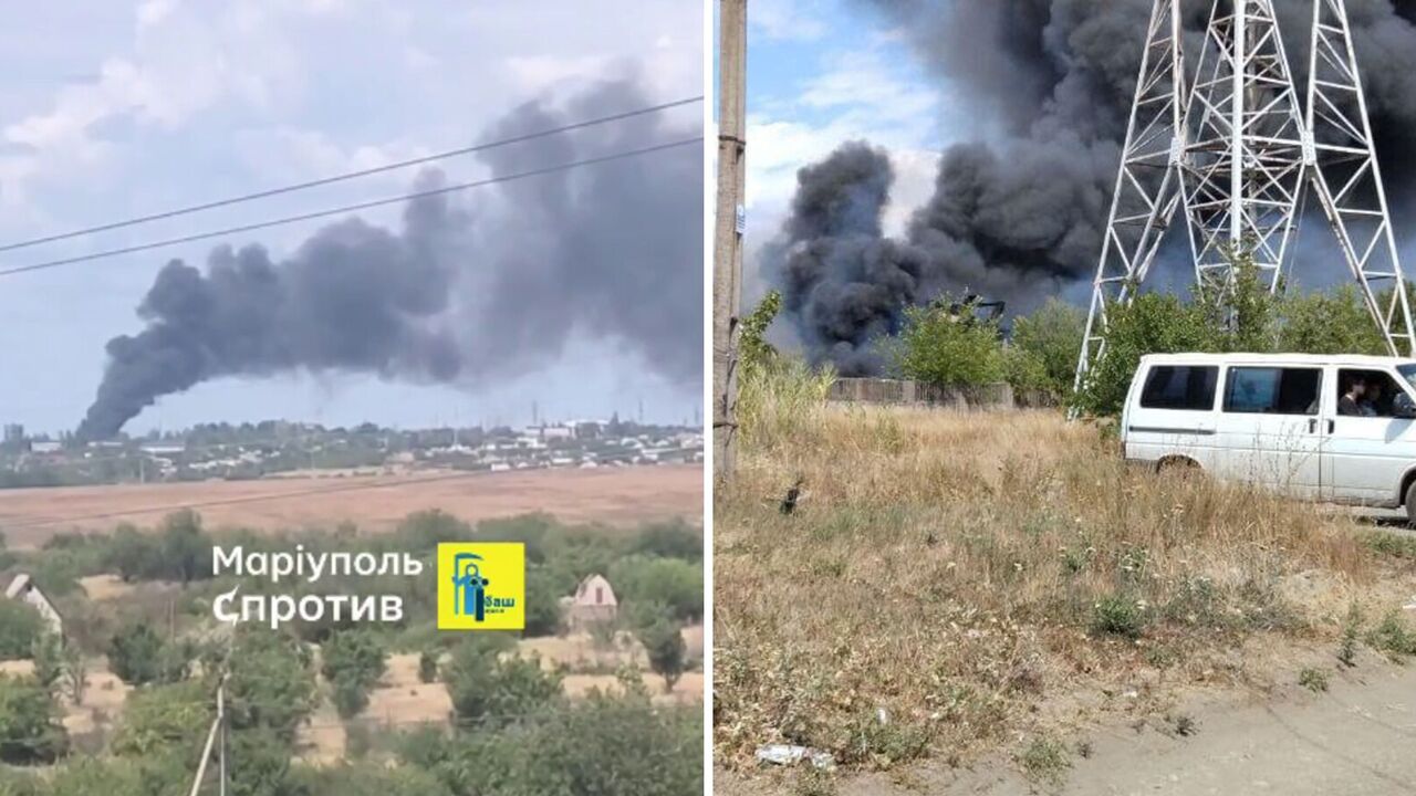 Fire in Mariupol on Sunday