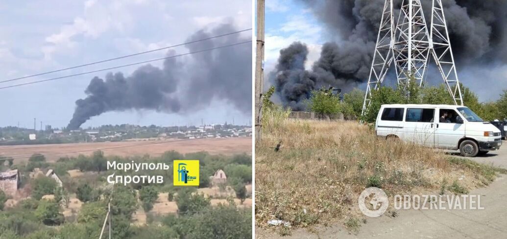 Fire in Mariupol on Sunday