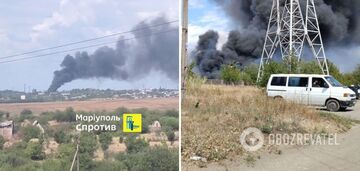 Fire in Mariupol on Sunday