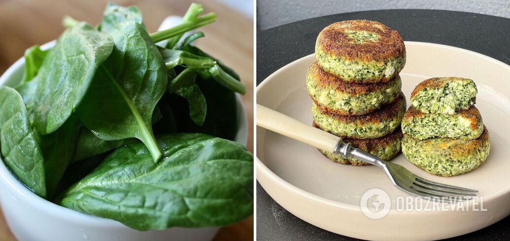 Cutlets with spinach