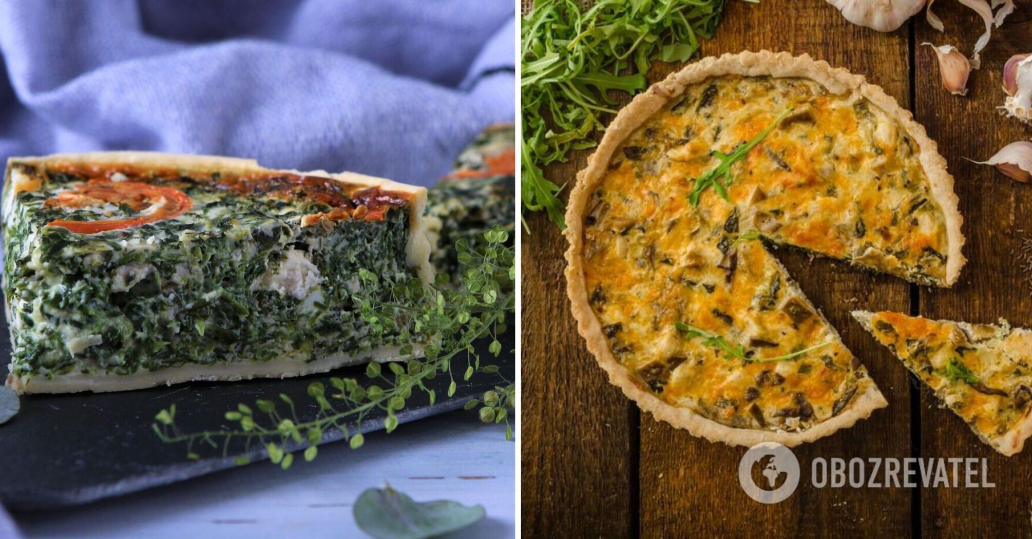 Quiche with various fillings: top 2 recipes