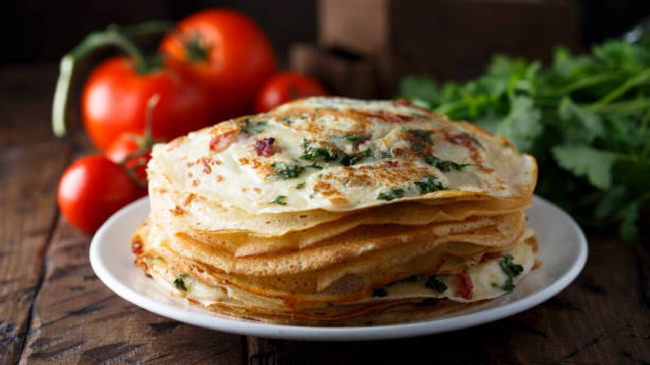 Pancakes with cheese and herbs: how to make successful batter with milk