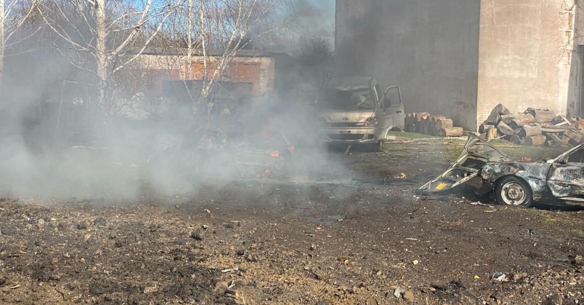 Russian missile strike on Sumy region damages grain trucks: one person killed, five injured. Photo