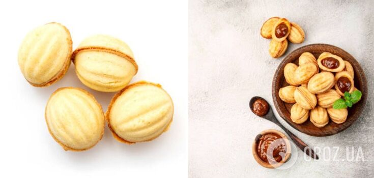 Homemade walnut-shaped cookies with condensed milk: the easiest recipe