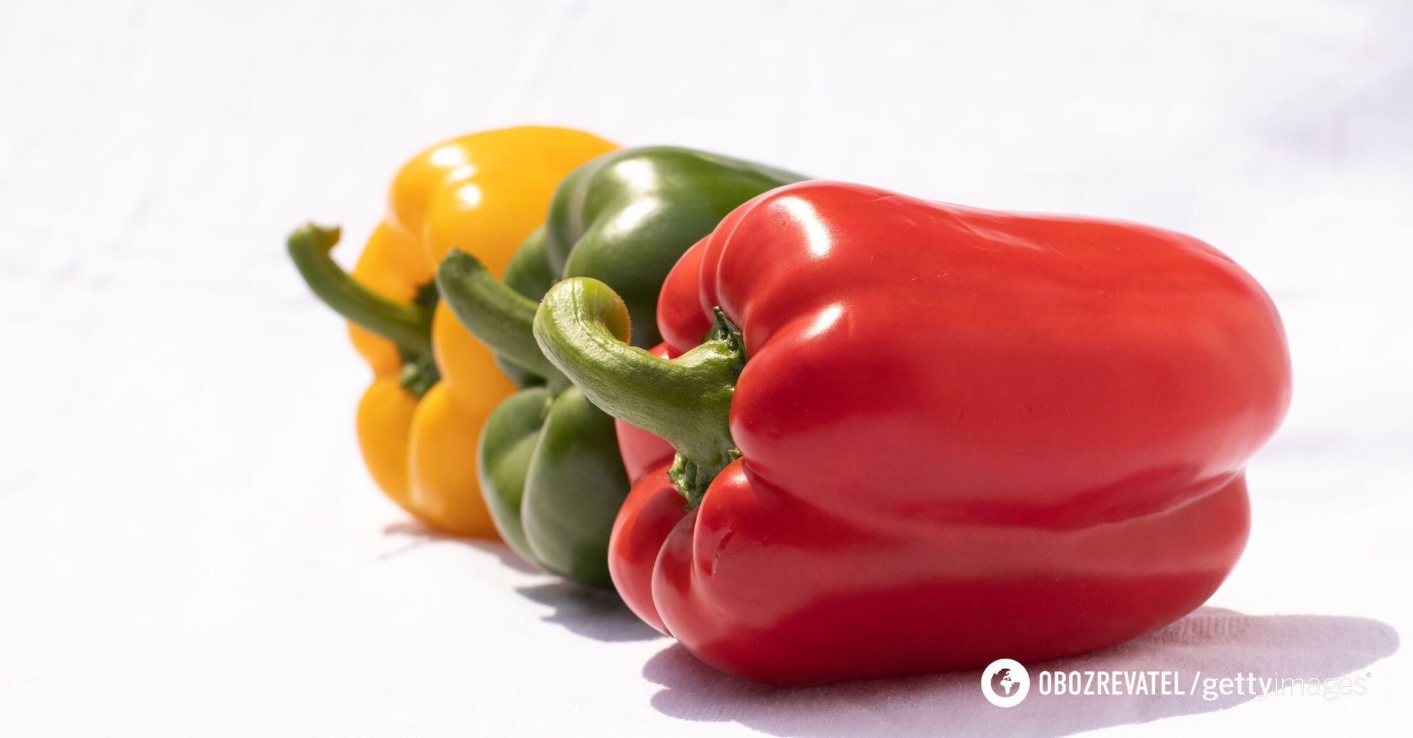 Red peppers contain more vitamin C than yellow or green peppers