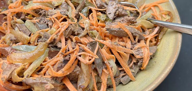 The most delicious salad with liver: step-by-step recipe from available products