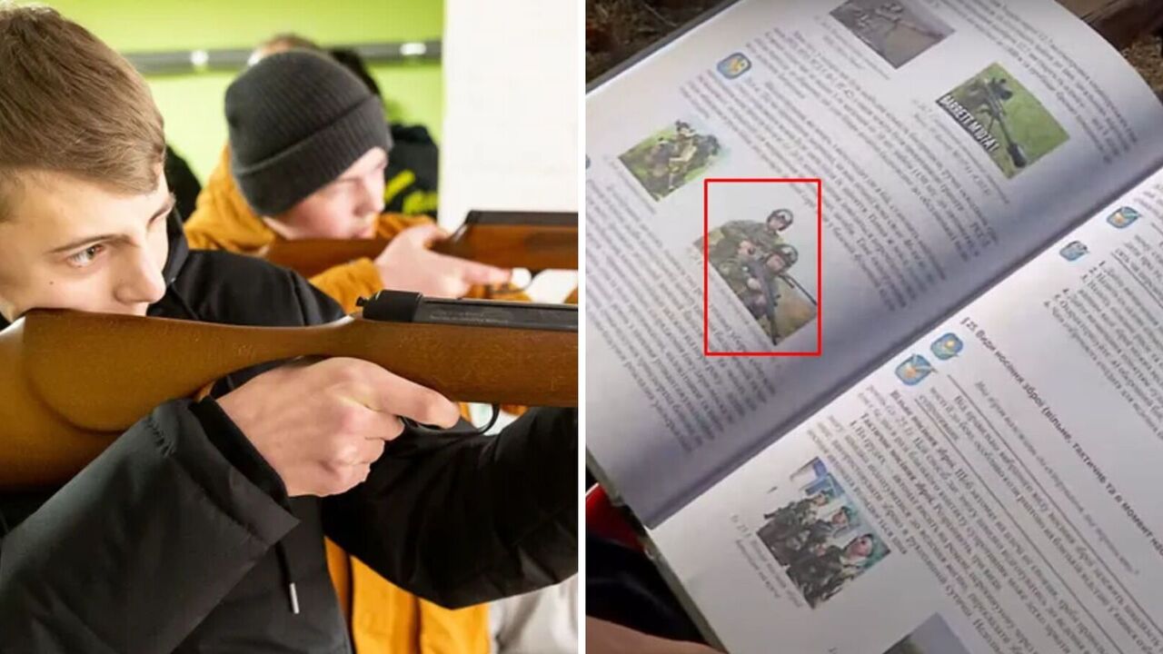 Kyiv schoolchildren were given textbooks "Defense of the Fatherland" with the uniform of the Russian army. Photos and videos