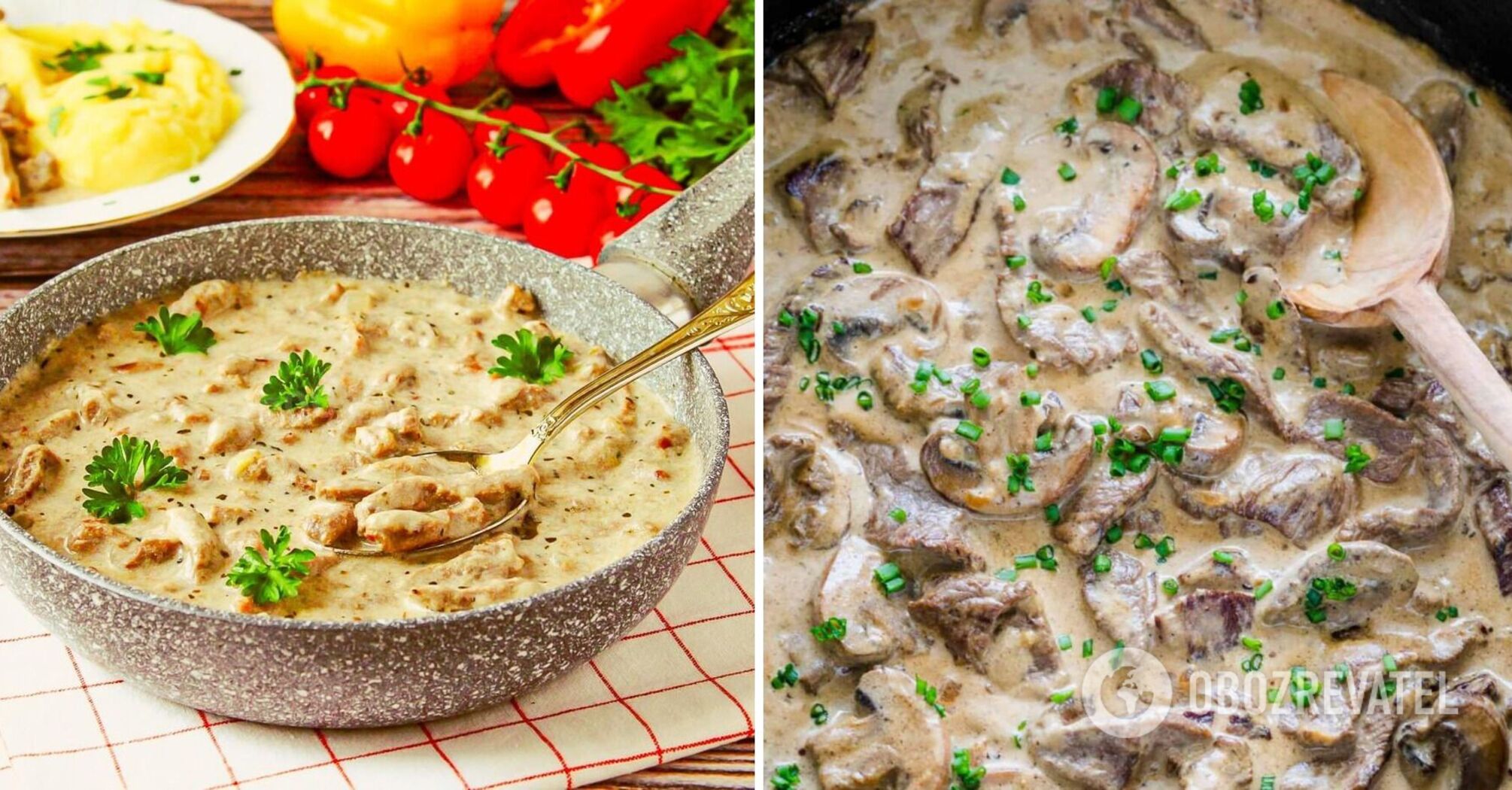 Forgotten beef stroganoff: classic recipe with mushrooms and sour cream