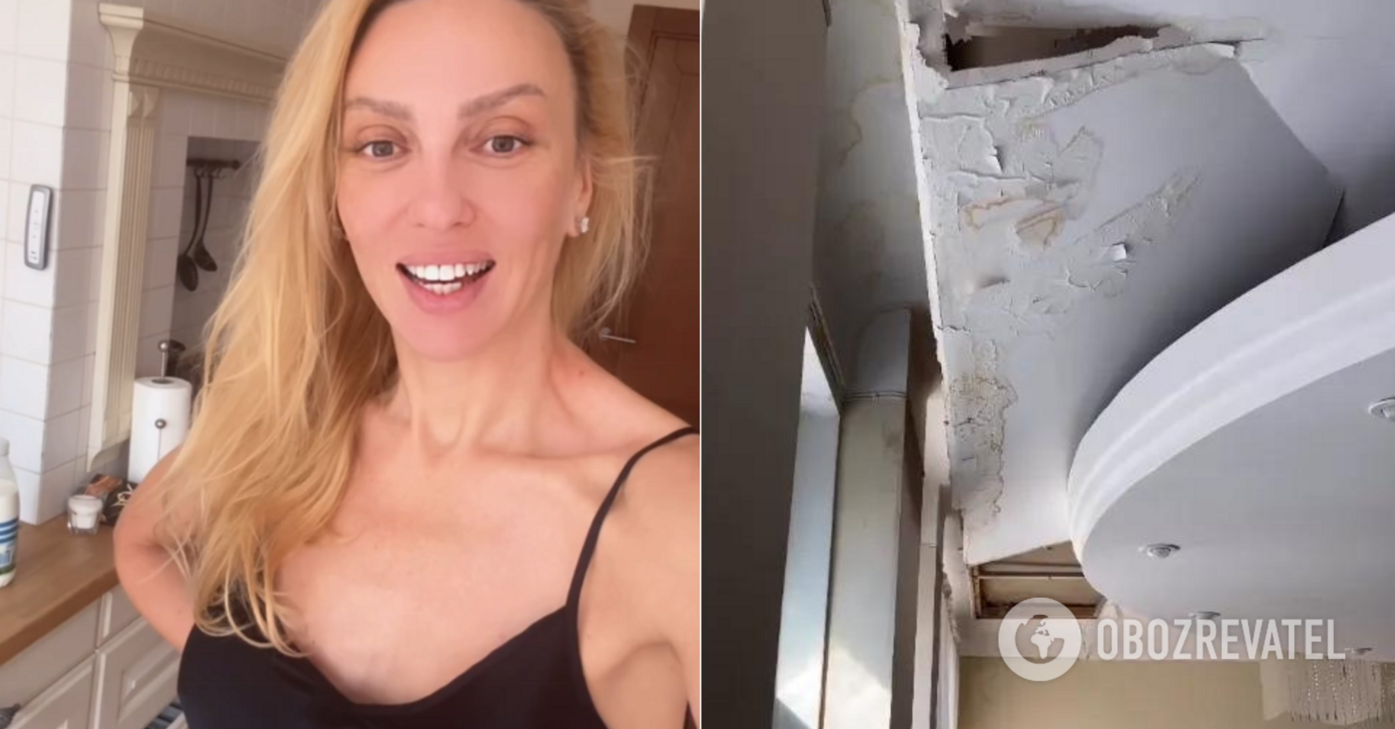 'I haven't lived here for four years.' Poliakova returned to her apartment in the center of Kyiv, where the ceiling collapsed. Photos before and after the repair