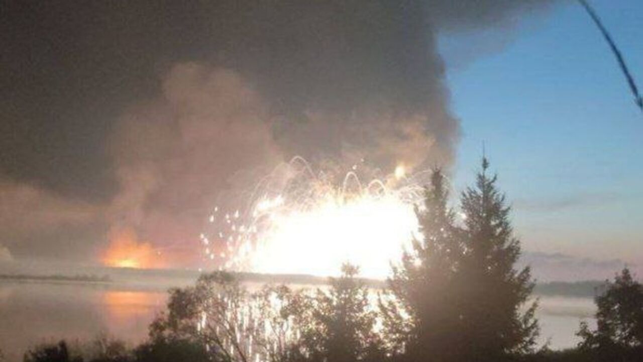 Explosions at the Russian ammunition depot