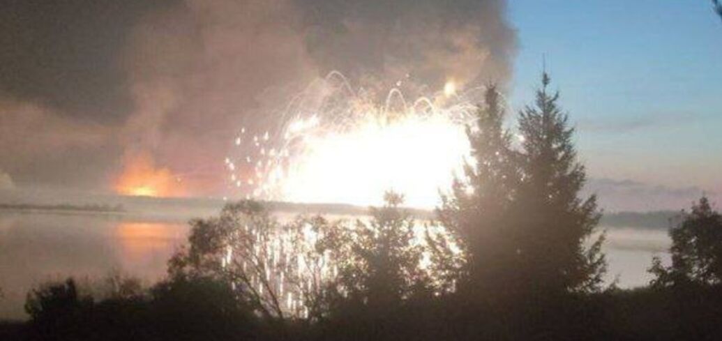 Explosions at the Russian ammunition depot