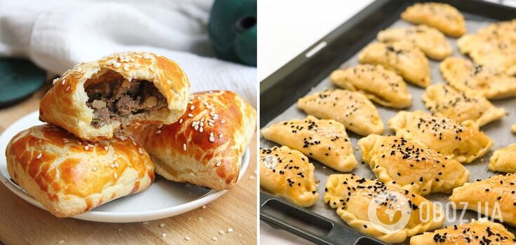 Mini samsa appetizer with meat: vanishes in minutes
