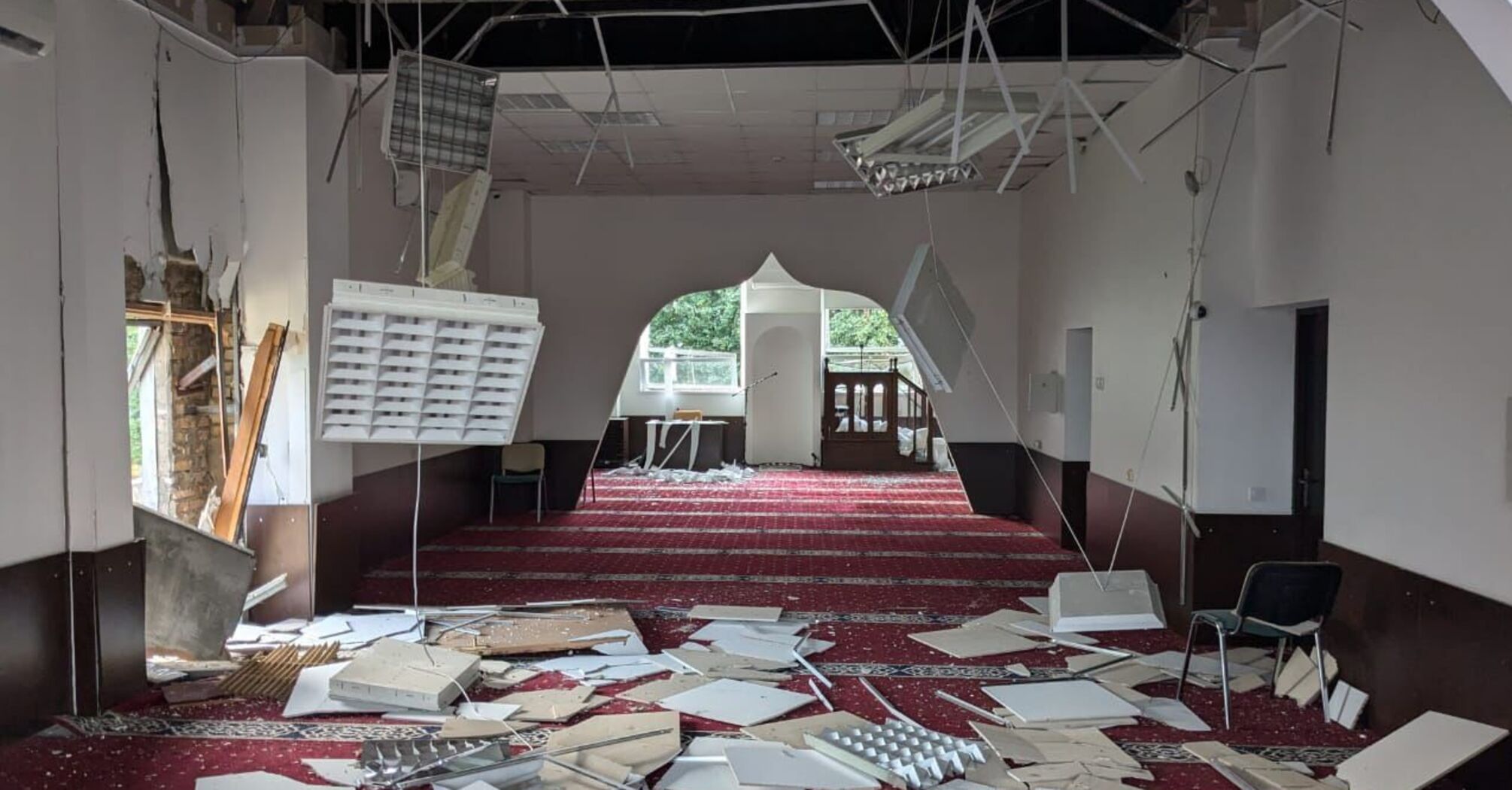 Occupants damaged the mosque