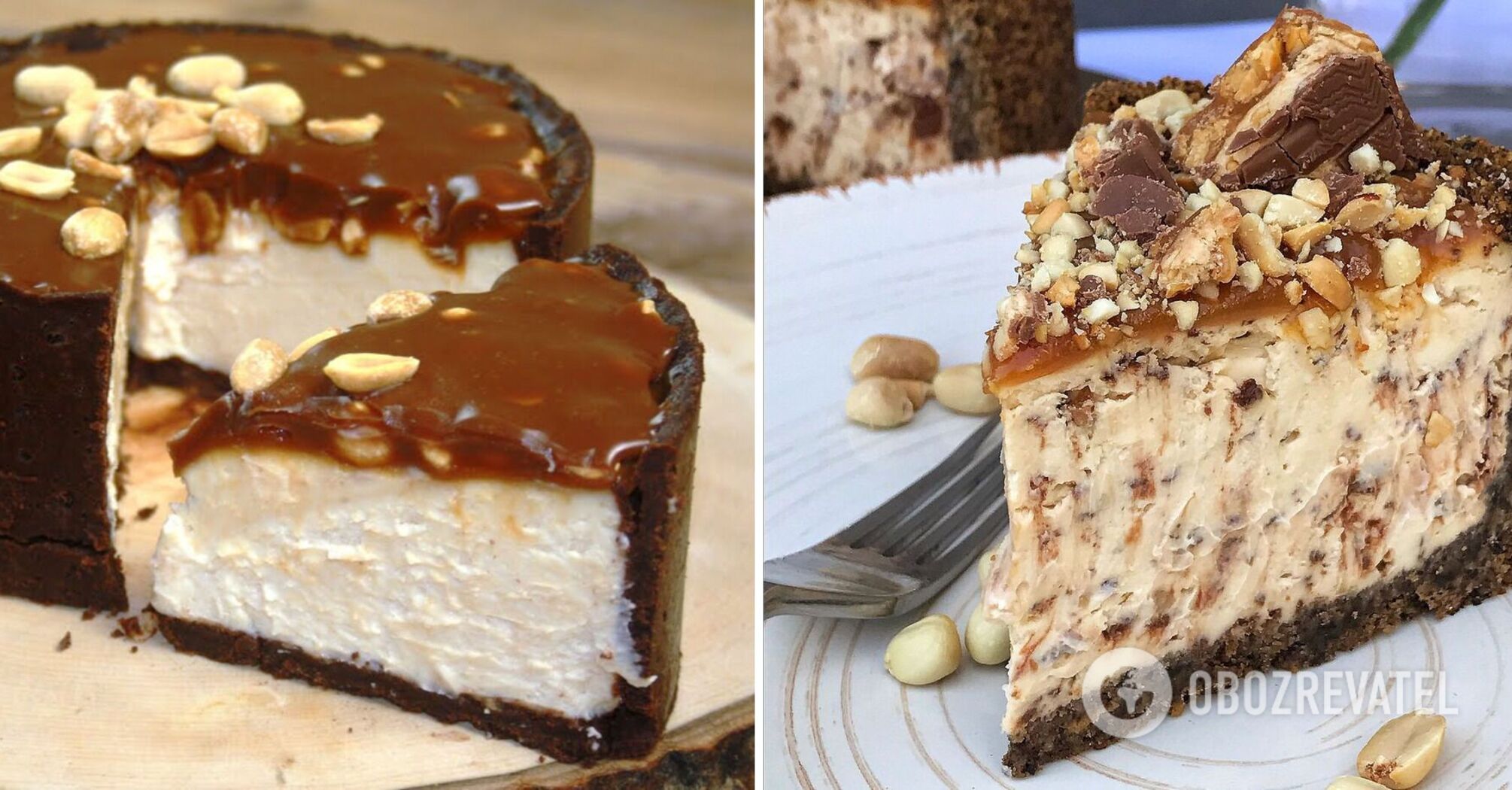 "Snickers" cookie cheesecake: a great idea for a delicious dessert