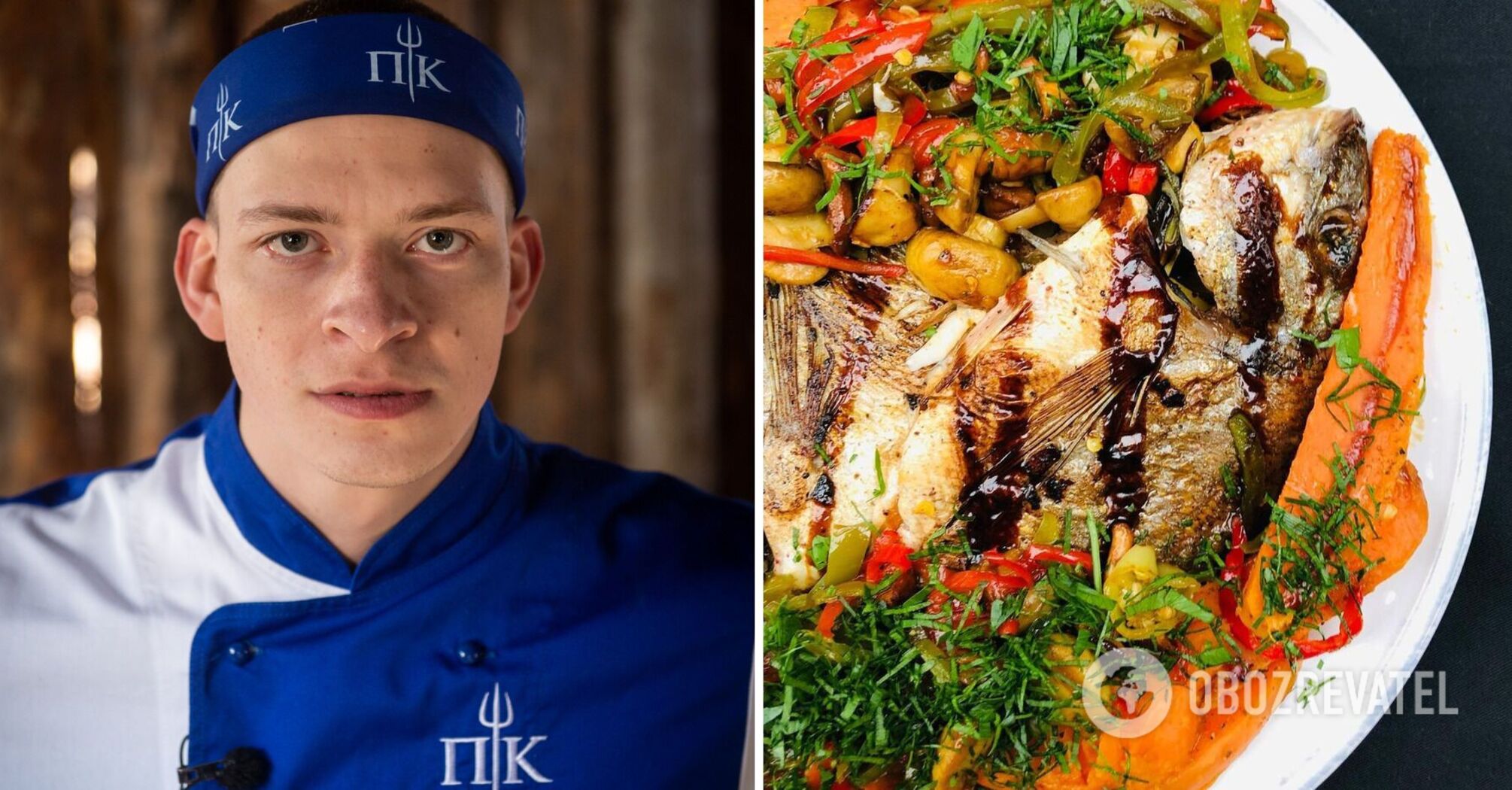 Oleksandr Hromliuk shares a simple recipe for dorado baked with vegetables