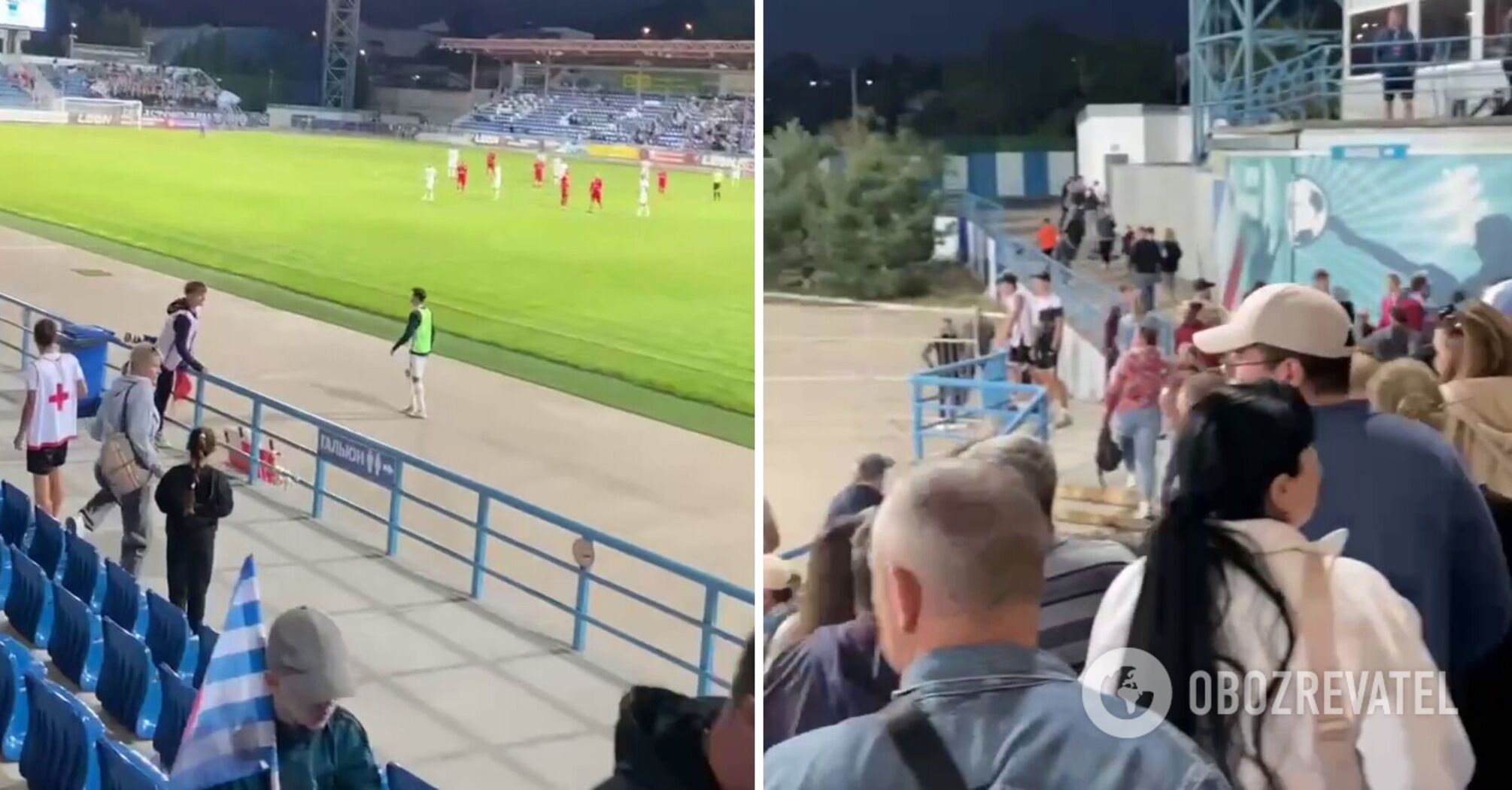 Russians abruptly pause football match and flee to shelters in Crimea due to 'missile threat'. Video