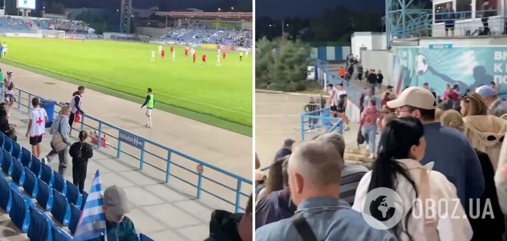 Russians abruptly pause football match and flee to shelters in Crimea due to "missile threat". Video